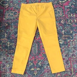 Mustard Yellow Mid-Rise Pixie Ankle Chinos